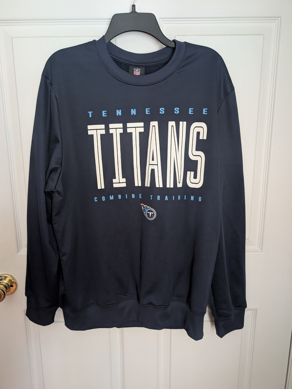 NFL Navy, White & Light Blue Tennessee Titans Crewneck